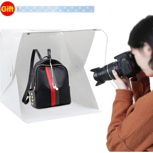 Single Led Panel Lightbox 20/30/40cm Portable LED Photo Studio Box Tabletop Shooting Light Box Tent Photography Box Softbox