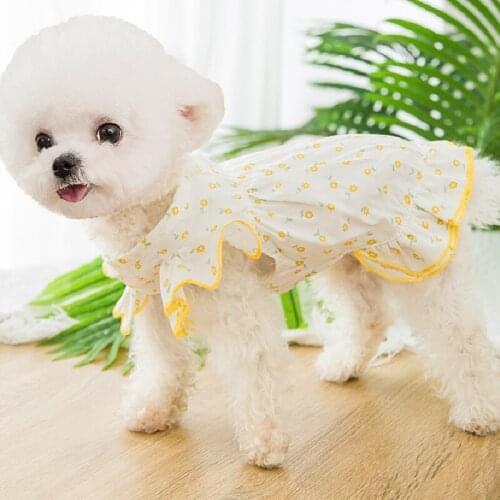 Cute Floral Cat Dog Pet Dress Summer Dog Clothes Skirt Chihuahia Pomeranian Yorkshire maltese Poodle Schnauzer Bichon Clothing