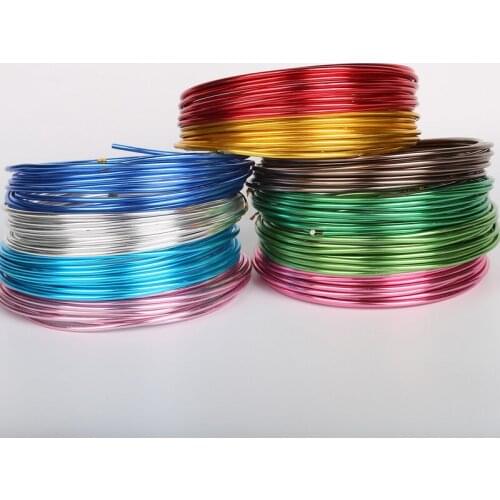 1.5mm 5m (15 gauge) Round Aluminum Wire Soft Metal Floristry Cord Soft Craft Versatile Painted Jewelry Findings Beads Making DIY