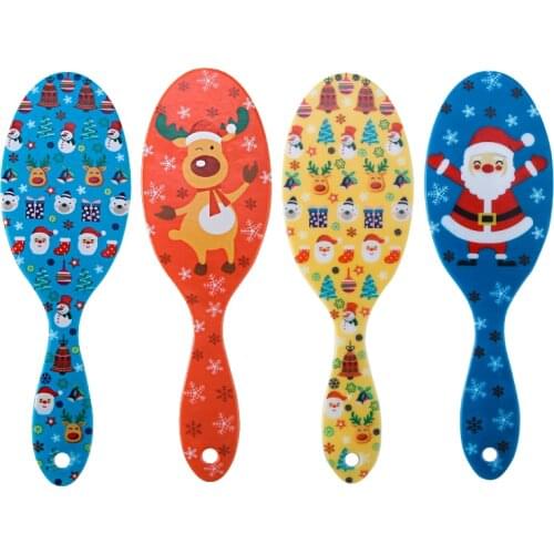 Oval Christmas Print Comb Hair Care Massage Hair Comb Beauty Hair Brush Barber Accessories Styling Tools Hot Comb Wholesale