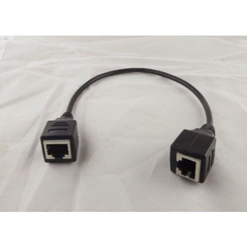 1pcs RJ45 Ethernet LAN Network Connector Female Jack To Female Adapter Cable 30cm 1ft