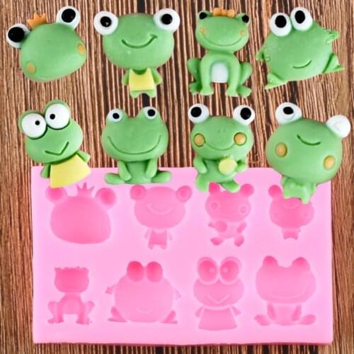 3D Frog Silicone Mold Baby Birthday Cupcake Topper Fondant Molds Cake Decorating Tools Chocolate Gumpaste Candy Clay Moulds