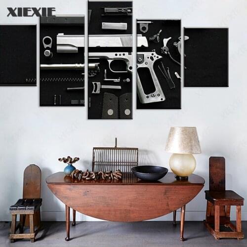 Modern Home Wall Art Decor Canvas Painting Gun Hd Prints 5Pcs Pistol Decorative Poster Living Room Abstract Toys Posters