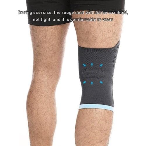 1Pcs Knee Pads Sports Knit Stretch Knitted Professional Protective Gear Cycling Basketball Knee Brace Strap Outdoor Black