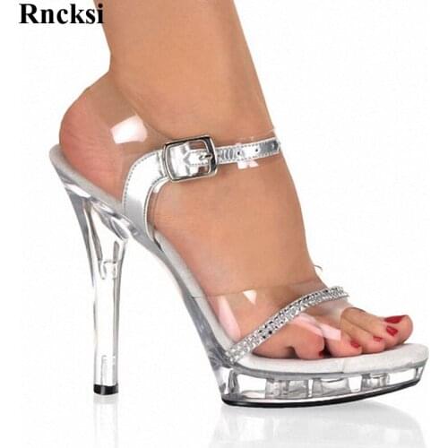 Rncksi New Elegant Princess Style Clear 13cm Open Toe High Heel Platform Shoes, Sandals, Pole Dance / Model / Wedding Shoes