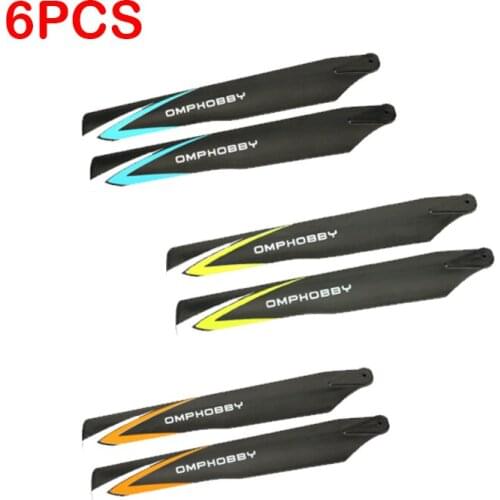 2/6PCS OMPHOBBY M2 3D Helicopter Main Blade Propeller Spare Part RC Aircraft Blade Accessory