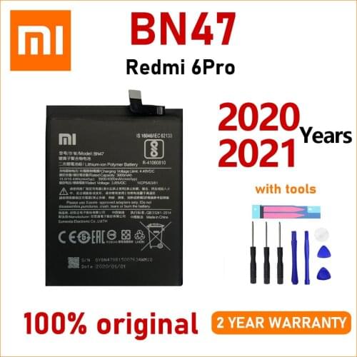 Xiao Mi New 100% Original BN47 4000mAh Battery For Xiaomi Redmi 6 Pro / Mi A2 Lite Phone Batteries Batteria With Gift Tools