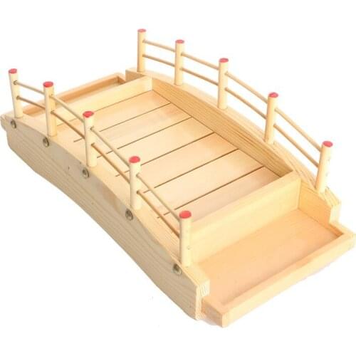 Japanese wood Cuisine Sushi Bridge Boats Pine Creative Sushi Sashimi plate Platter Sushi Tableware Decoration Ornament JU31106