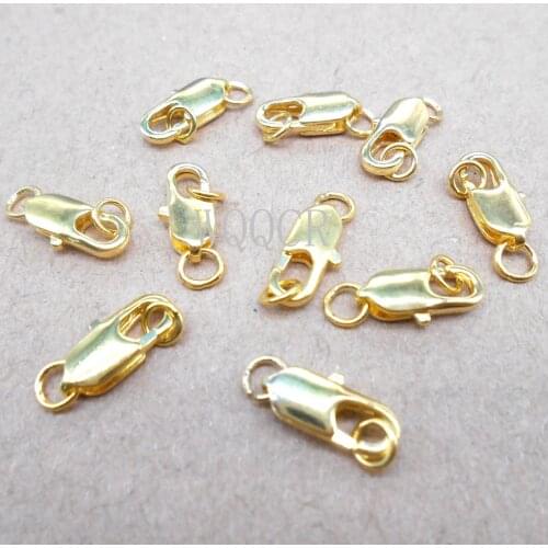 10PCS Jewelry Findings Necklace Bracelet Connector Components DIY Accessories KC Gold Plated Lobster Clasps /lot Factory Price