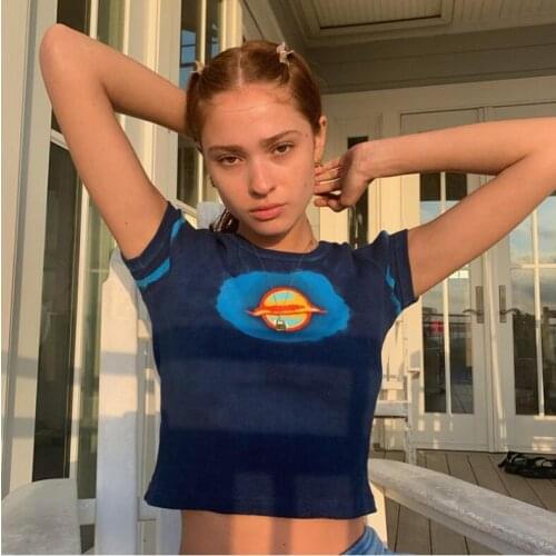 Cute Bear Print Short Sleeve Y2k T-shirt Fashion O-neck Loose Casual Streetwear Summer New Vintage Women Harajuku Punk T-shirt