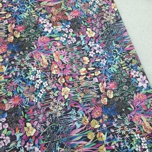 100% Cotton viaPhil Brand Colorful Leaf & Flower Printed Fabric Floral Fabric Patchwork Cloth Dress Home Decor