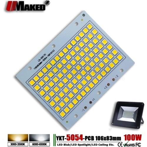 100W 106x83mm LED PCB SMD5054 Install Flood Lights Aluminum Plate Led Heat Sink Borad Light Panel For LED Outdoor Floodlights