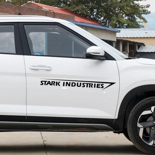 2pcs Car Sticker 10*70cm Stark Industries Car Body Stripes Stickers car door Vinyl Decal for Subaru Impreza WRX STI Car Stying