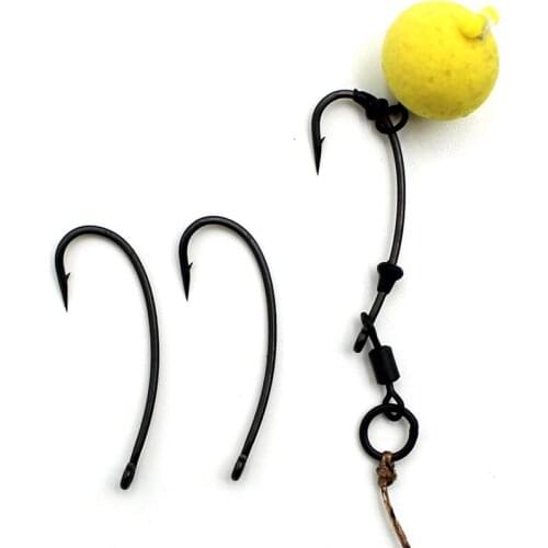 20PCS PTFE Carp Hooks Long Shank Coated Carp Fishing Hook Barbed Fish hook For Bait holder Carp Chod Rig Hooks Accessories