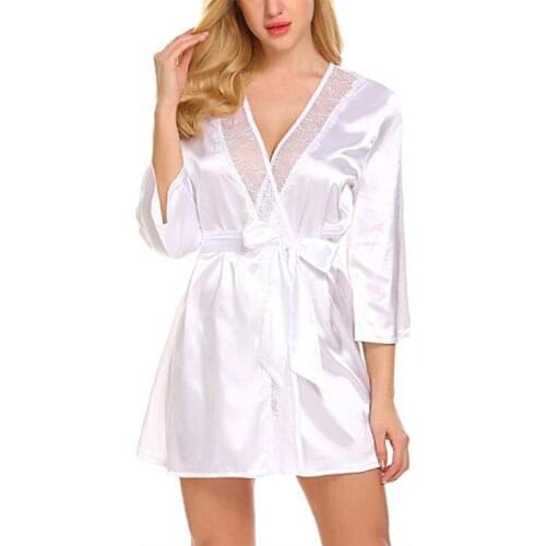 2020 Women Sexy Lace Lingerie Nightwear Robe Babydoll Attractive Sexy Sleepwear Bathrobe Charming S-2XL Night Dress Sleep Wear