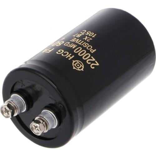 22000uF 80V Electrolytic Screw Capacitor Audio Amp Power Supply 50x80mm 105℃ N1HF