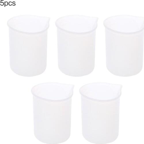 5 Pcs/pack 100 ml Crystal Epoxy Silicone Measuring Cup DIY Handmade Tool with Scale Non-stick Adjusting Mixing Cups