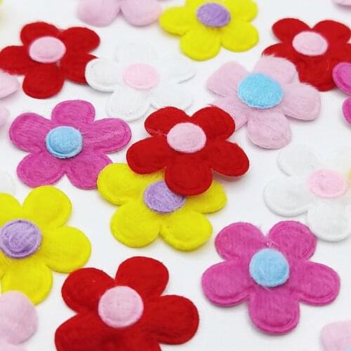 20/100 pieces 1'' MIX Color Padded Felt Flower Appliques
