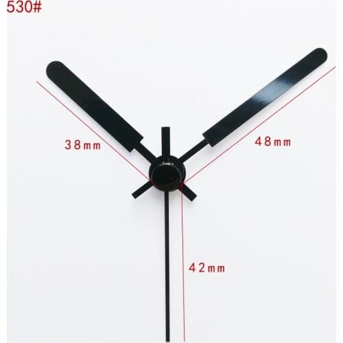 75sets S Shaft Clock Hand 530# Quartz Clock Accessory black short Hands Metal Aluminum Material High quality DIY Clock kits