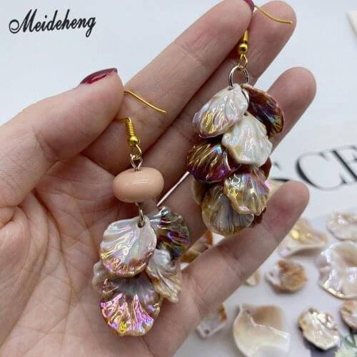 Acrylic Cabbage Lotus Leaf Beads For Jewelry Making Two Colors DIY Selling Hand-Made Earrings Accessory