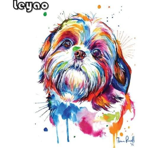 DIY 5D Diamond Painting Cross Stitch Diamond Embroidery rhinestones 3d picture mosaic stickers "Shih Tzu dog"Watercolor