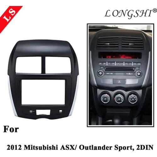 2DIN Car Radio Fascia for 2012 Mitsubishi ASX Outlander Spor RVR Stereo Facia Dash CD Trim Installation Kit Frame Double Din