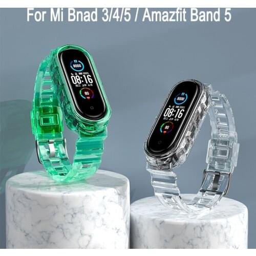 Bracelet For Amazfit Band 5 Strap Xiaomi Mi Band 5 Transparent Replacement WristStrap Mi Band5 nfc For Mi Band 4 3 Accessories