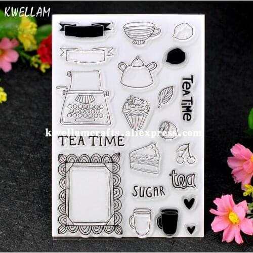 TEA TIME SUGAR Cup Cake Scrapbook DIY photo cards account rubber stamp clear stamp transparent stamp 10x15cm 7063045