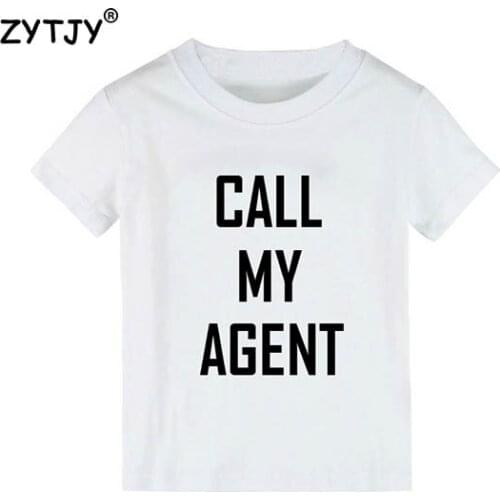 CALL MY AGENT Letters Print Kids t shirt Boy Girl shirt Casual Children Toddler Clothes Funny Top Tee Drop Ship Z-13