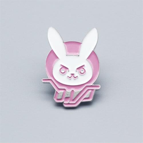 DVA Rabbit Bunny Logo Brooch Cute Cartoon Comic Pin Interesting Metal Enamel Badge Denim Jacket Backpack Decoration