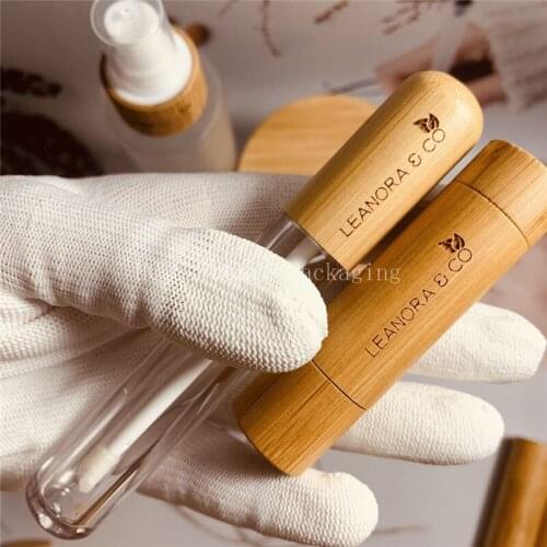 ECO-friendly lipstick tube bulk wholesale 5ml bamboo lipstick tube container empty lipstick tube with packing boxes