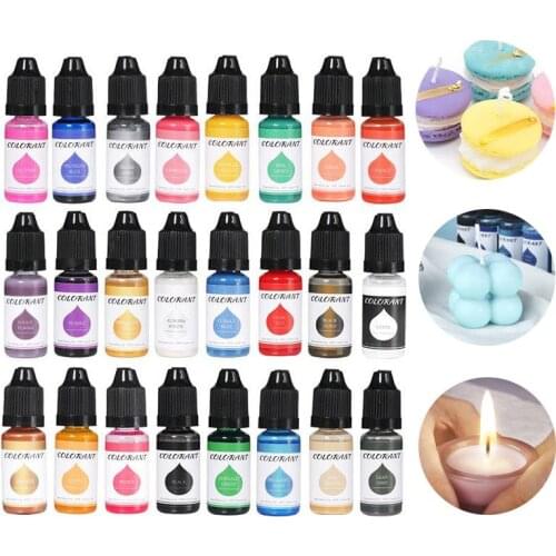 24 Color 10ml Epoxy Resin Pigments Liquid Colorant Dye DIY UV Epoxy Resin Mold Candle Soap Pigments Jewelry Making Accessories