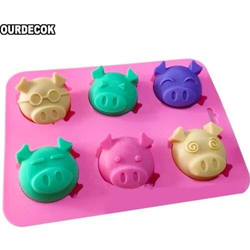 4 Hole Cute Pig Food-grade Silicone Soap Mold Cake Angel Couple Handmade Maker Tool 3D Soap Molds DIY Crafts Mold