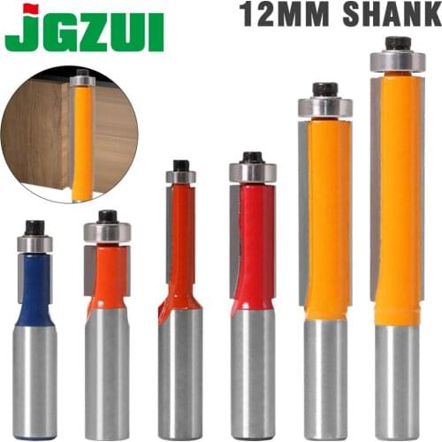 1pc 12mm Shank 2" 3" Flush Trim Router Bit with Bearing for Wood Template Pattern Bit Tungsten Carbide Milling Cutter for Wood