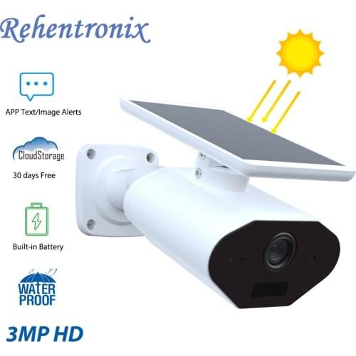 WiFi Solar Battery Camera 3MP Wireless Security Video Surveillance Camera Outdoor Waterproof WiFi IP Camera with Two-way Audio