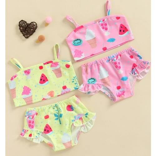 Kids Baby Girls Sleeveless Shell Print One-piece Swimsuit Stylish Bathing Suit for Children Girls for 6m-5t