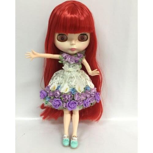 Joint body nude blyth doll red hair with bang RRd 888