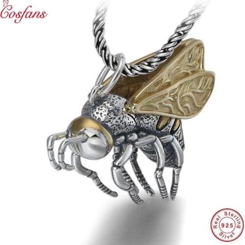 Fashion Pendant 100% 925 Real Sterling Silver colour fine Jewelry Men Women Creative lovely Little bee Necklace Pendant making