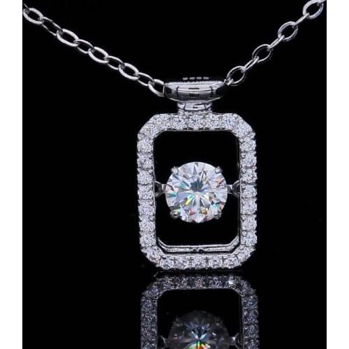 Hot Sale 100% 925 Sterling Silver Perfume Bottle Real 1 Carat D Color Moissanite Pendant Necklace For Women Fine Jewelry Gift