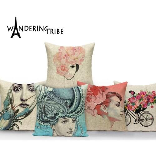 Square colorful Home Cushion Decorative soft seat car Covers linen Rainbow Chinchilla cute pure suit cushion Character pillow