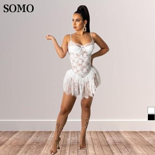 Summer Clothes for Women Lace Dress Set+briefs Sexy Strapless Club Outfits Lacework Sling Mini Dresses Wholesale Dropshipping