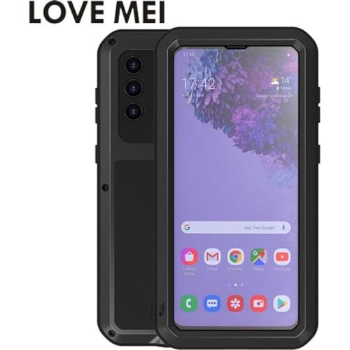 LOVE MEI Powerful Heavy Shockproof Fundas Metal Cover for Samsung Galaxy S21 Plus S21plus 5G Case Silicone Coque Toughened Glass