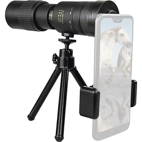 2020 4K 10-300X40MM Super Telephoto Zoom Monocular Telescope Waterproof for Smart Phones Bird Watching/Hunting/Camping