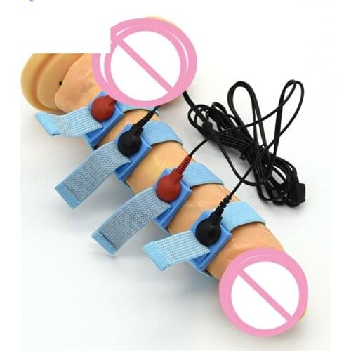 Male Electro Shock Penis Ring Adjustable Cock Ring Delay Bondage Scrotum Ring Penis Stimulator Cock Extender Sex Toys