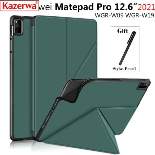 For Huawei MatePad Pro 12.6 inch 2021 Gligle Auto-Sleep/Wake Soft TPU Case For Huawei MatePad Pro 12.6 Cover Case+Stylus Pen