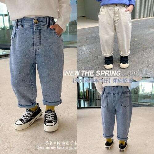 Button Spring Autumn Jeans Pants Boys Kids Trousers Children Clothing Teenagers Formal Outdoor High Quality