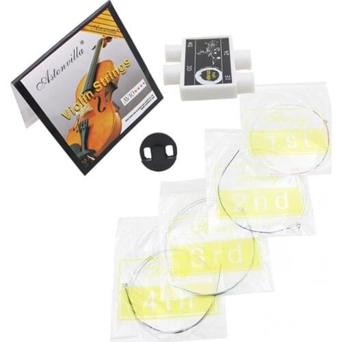 Astonvilla Violin Strings Set + Rubber Mute + Pitch Pipe G D E A 4 Notes