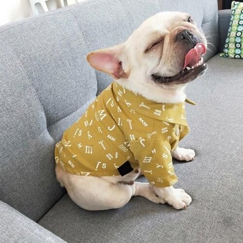 New Spring Summer Dog Shirt Fashion Print T-shirt Cool Breathable Casual Clothes Bulldog Chihuahua Poodle Pet Costume S-3XL