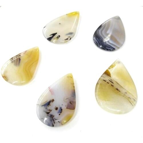 1PC Natural Agates Necklace Pendant Water Drop Shape Natural Agates Pendant for Jewelry Making DIY Necklace Size 28x42-34x50mm