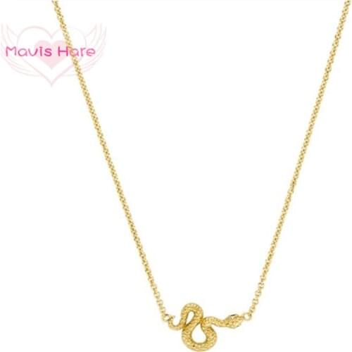 Mavis Hare DESERT SNAKE NECKLACE Stainless Steel Snake Pendant with Black Eyes as Fashion Lady Best Gift